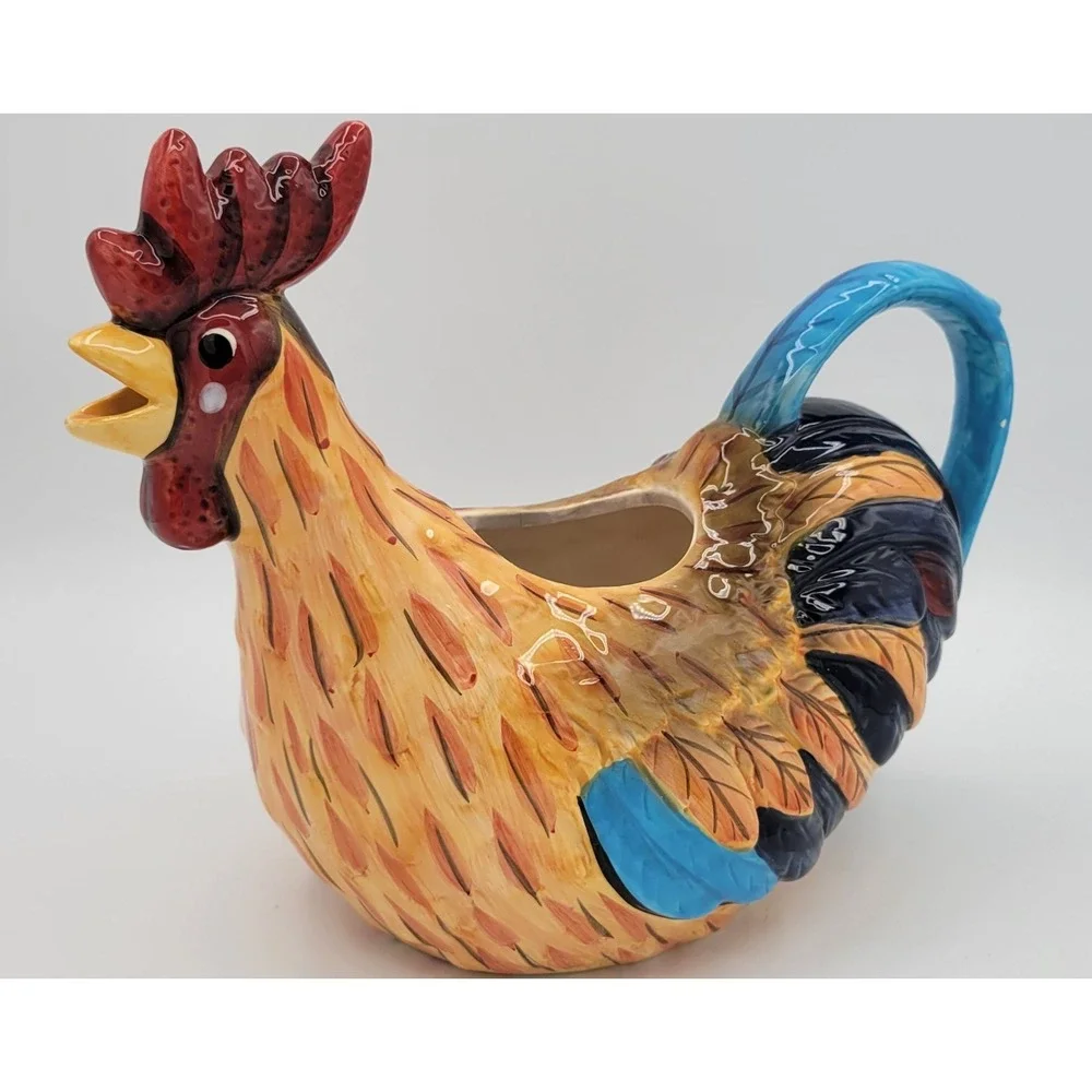 La Dolce Vita Poulet Collection Rooster Chicken Ceramic Teapot Cottage Core